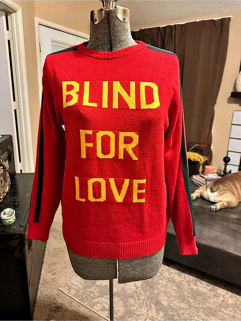 GG Blind For Love Bee Wool Sweater Red & Yellow